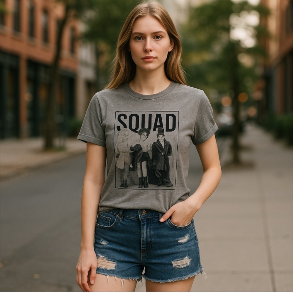 Hocus Pocus Squad Women’s Short Sleeve Grey Graphic Tee Size M